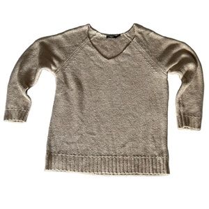 Lauren Ralph Lauren XL Cream Oversized V-Neck Long Sleeve Sweater Orig $99.50